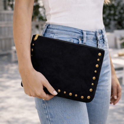 Φάκελος/τσαντακι  σουέτ μαύρος