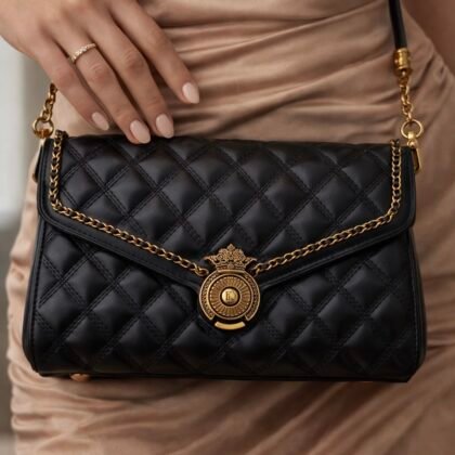 Τσάντα καπιτονέ μαύρη