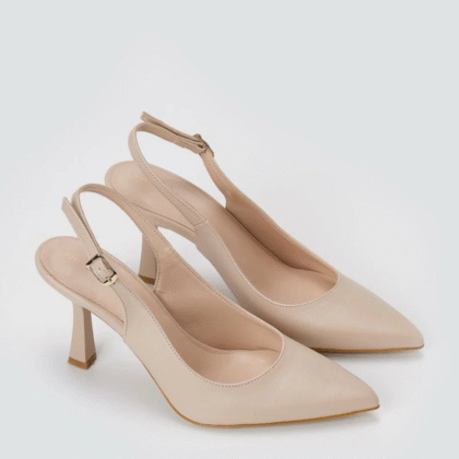 Slingback γόβες μπεζ nude