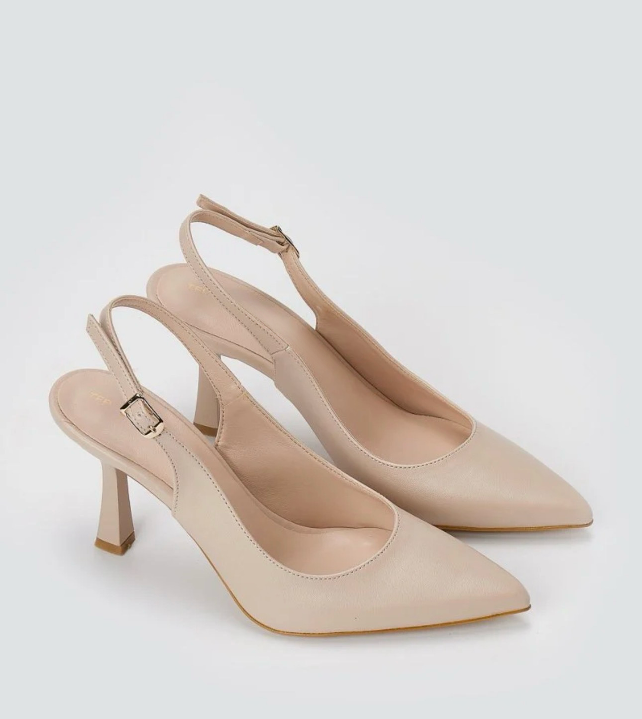 Slingback γόβες μπεζ nude