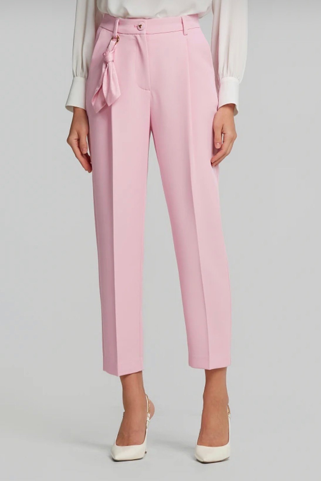 Chinos παντελόνι με πιέτες ροζ - Image 2