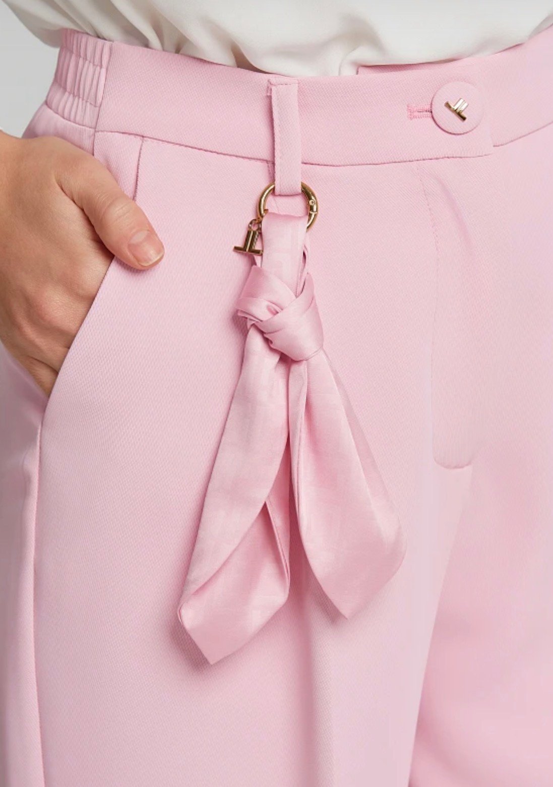 Chinos παντελόνι με πιέτες ροζ - Image 3