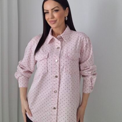 Πουκάμισο Jean πουά ροζ