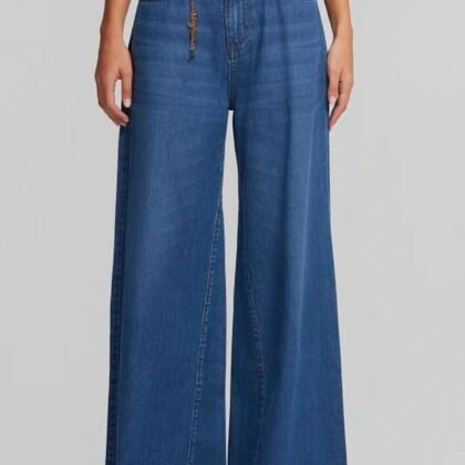 Ψηλόμεσο τζιν παντελόνι σε φαρδιά γραμμή