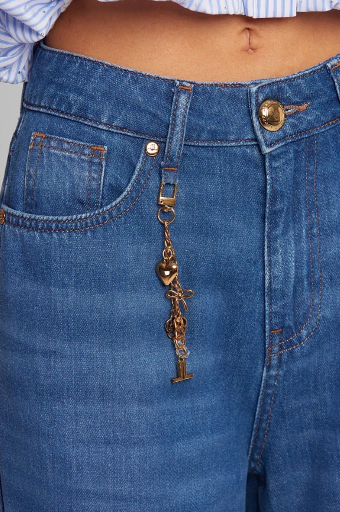 Ψηλόμεσο τζιν παντελόνι σε φαρδιά γραμμή - Image 2