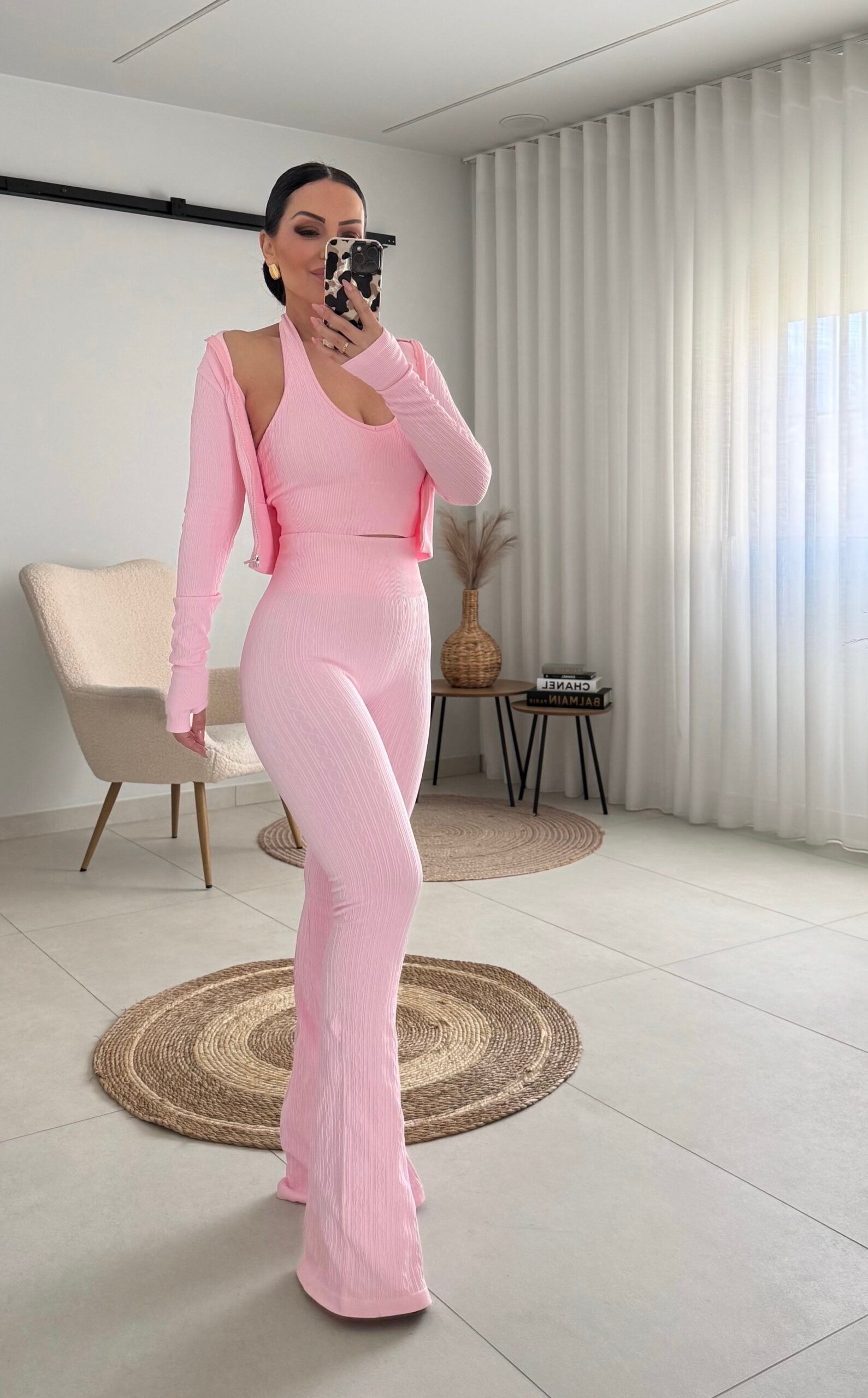 Αθλητικό σετ τριών τεμαχίων ροζ