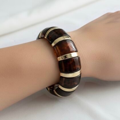 Βραχιόλι ελαστικό καφέ