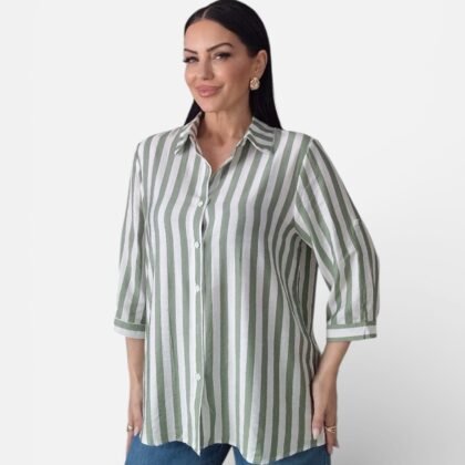 Ριγέ πουκάμισο λευκό πράσινο