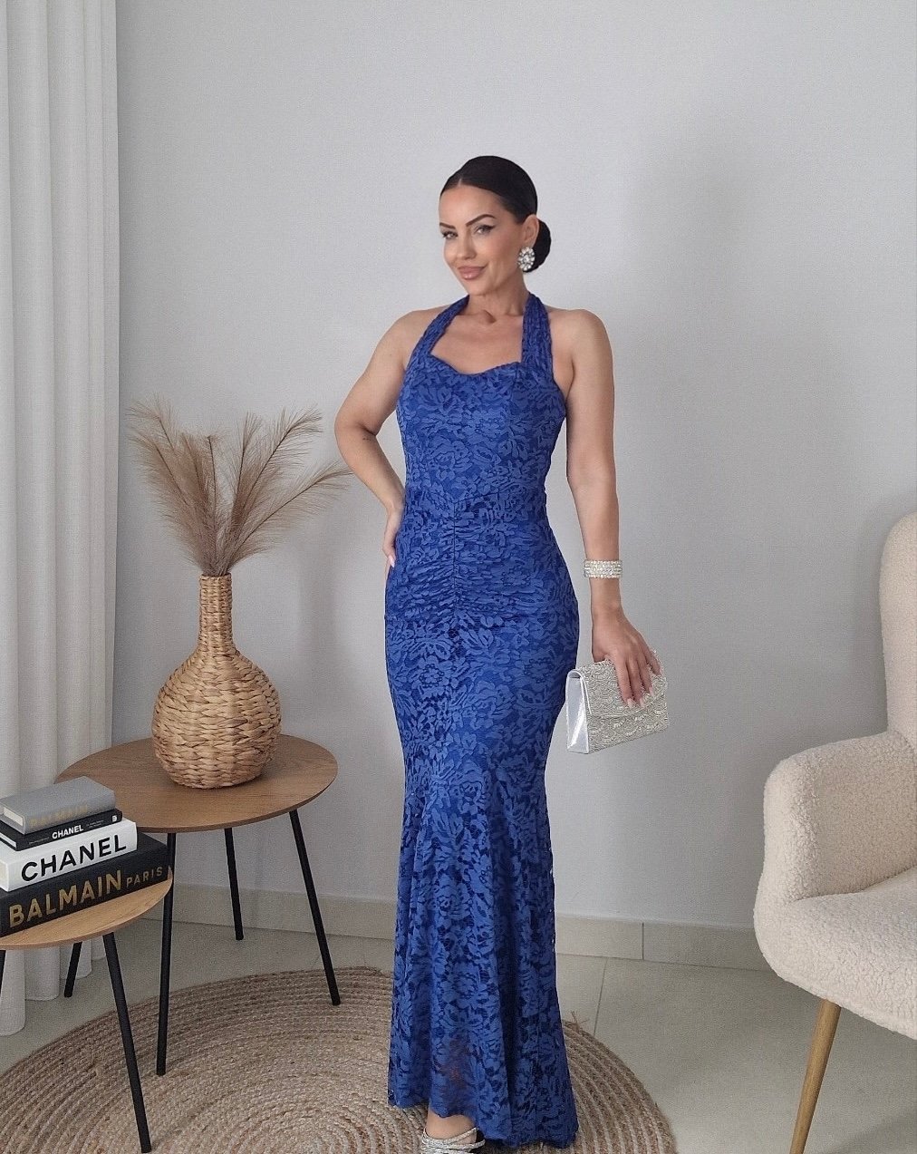 Blue lace φόρεμα