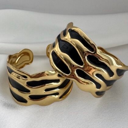 Βραχιόλι Cuff Gold & Black