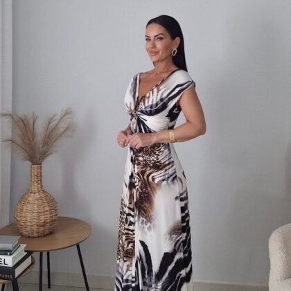 Safari Sculpt Maxi φόρεμα με κόμπο