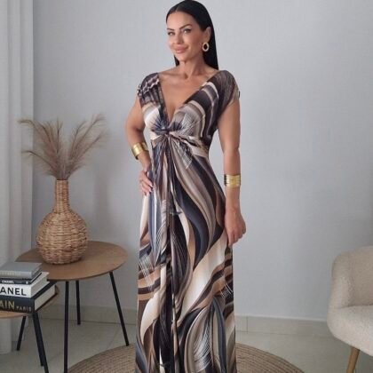 Aegean Muse Maxi φόρεμα με κόμπο