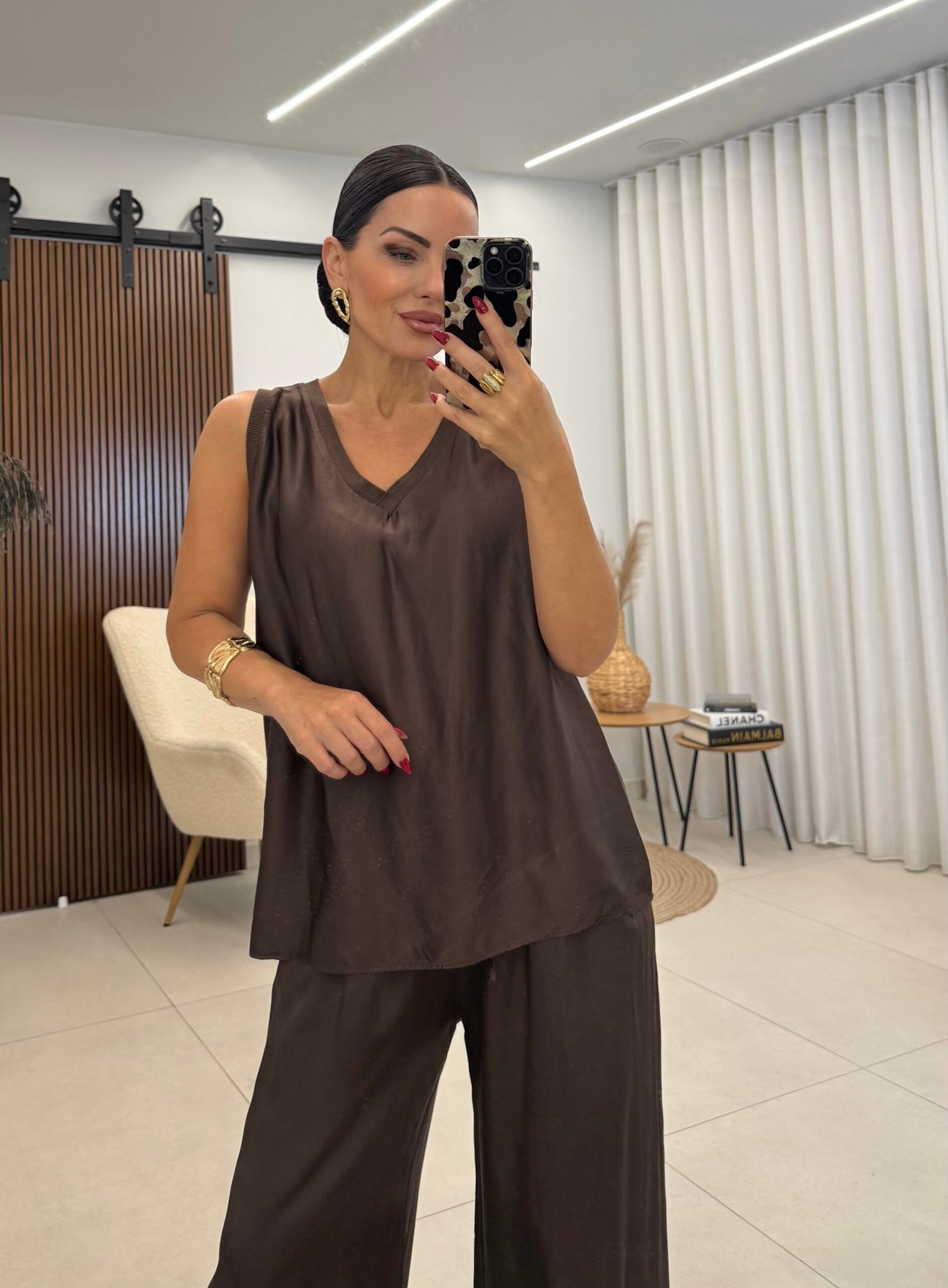 Chocolate Satin Flow Set - Image 2
