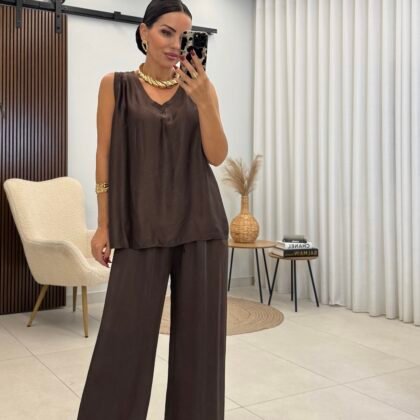 Chocolate Satin Flow Set