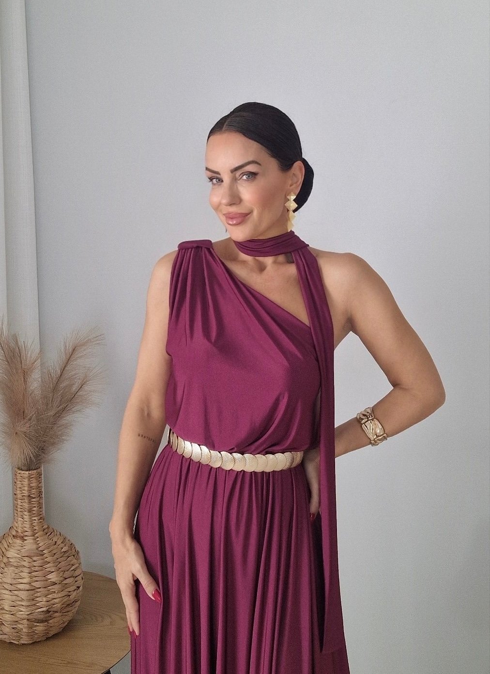 Bordeaux Élan Maxi Dress - Image 4