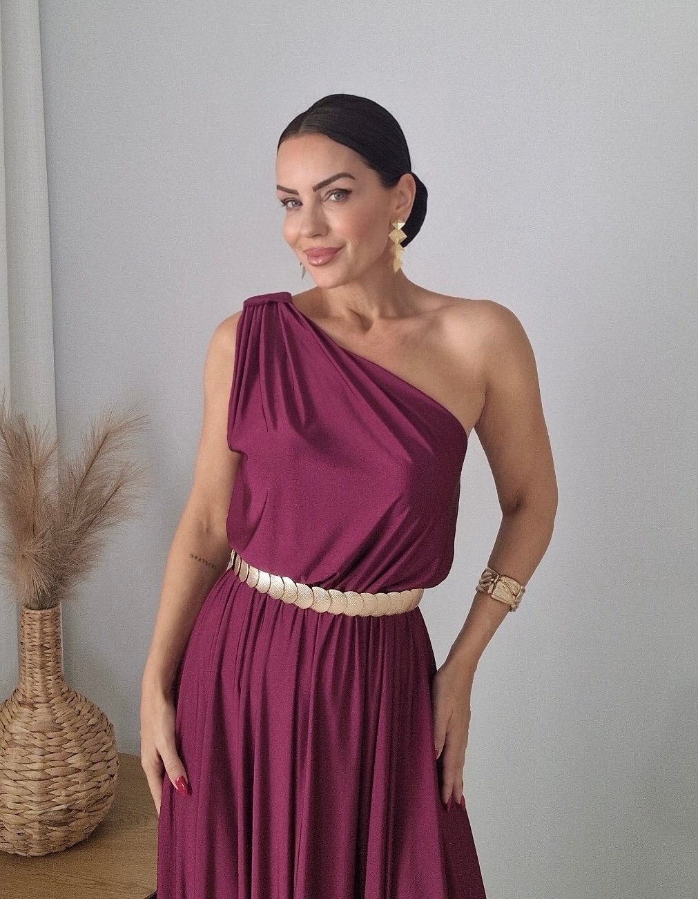 Bordeaux Élan Maxi Dress - Image 3