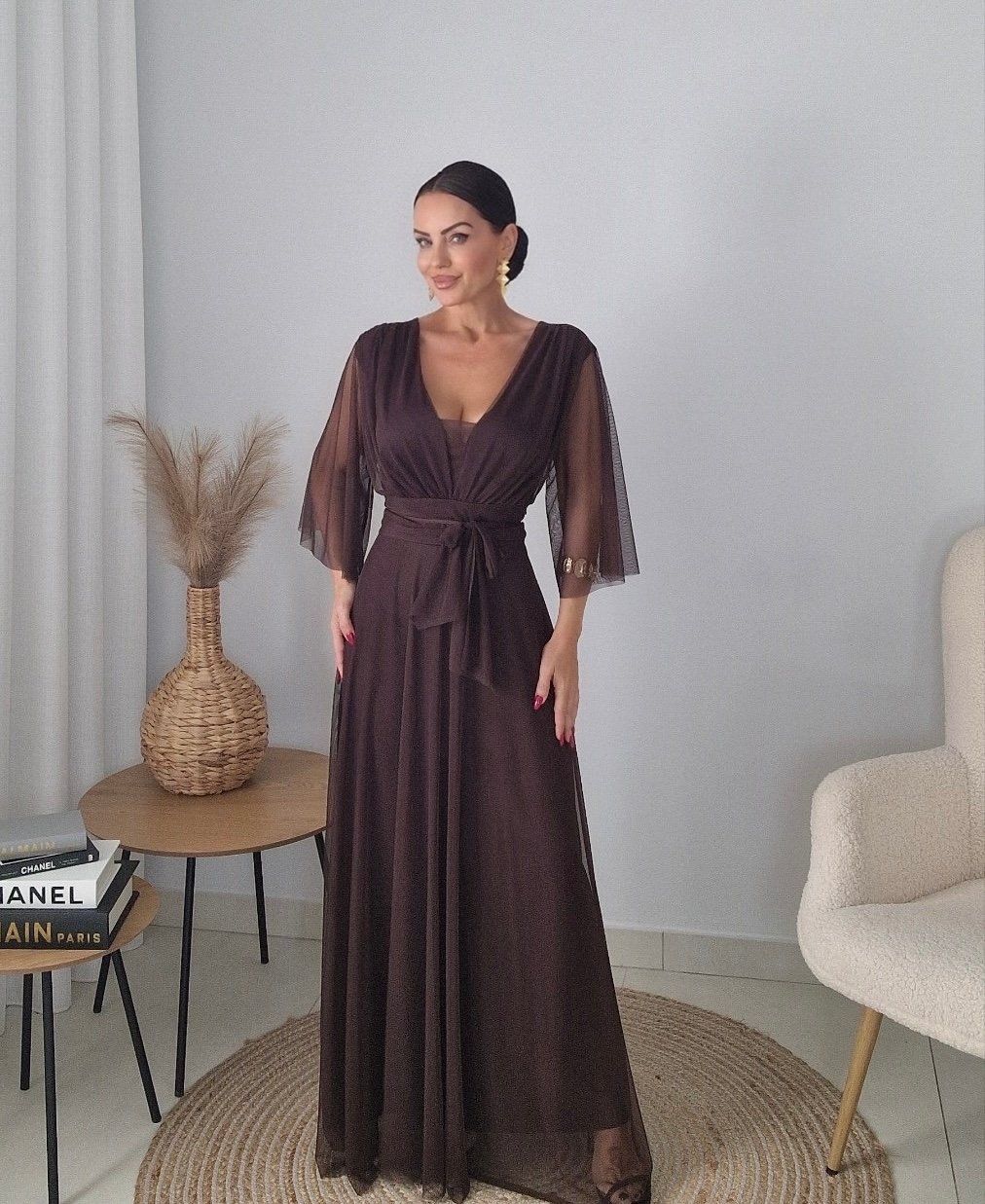 Chocolate Tulle Elegance
