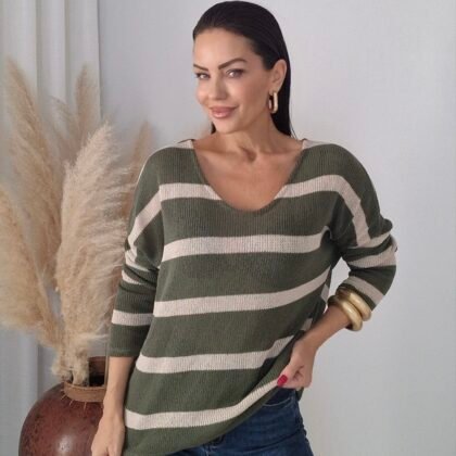 Olive Stripe Knit