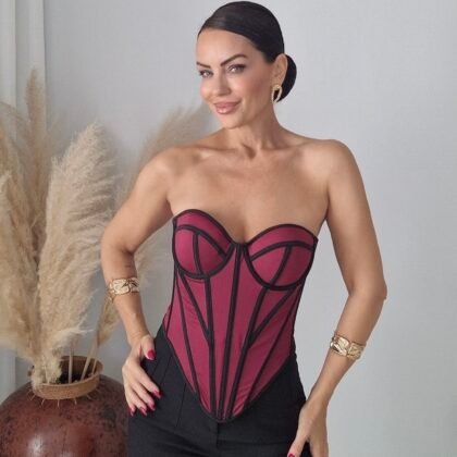 Wine Sculpt Corset Top