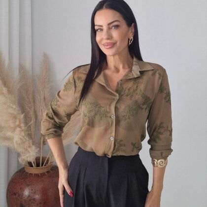 Olive Lace Πουκάμισο