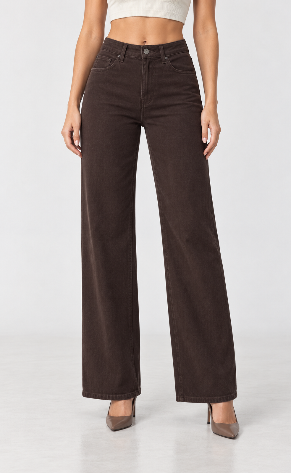 Παντελόνι Τζιν Wide Leg Chocolate