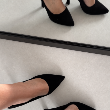 Γόβες Elara Suede με Φιάπα – Μαύρο