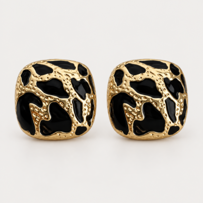 Noir Wave Steel Earrings
