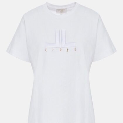 Μπλούζα Lynne με logo κέντημα και μεταλλικά charms Λευκό
