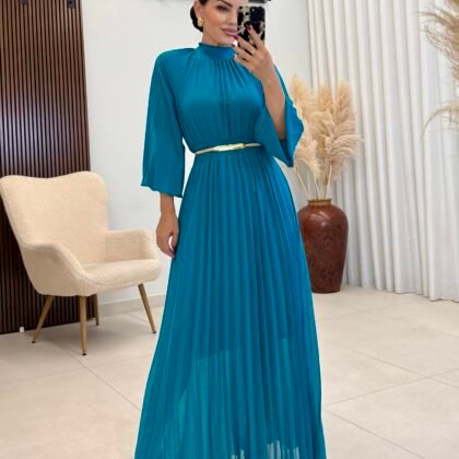 Chic Pleats Maxi Φόρεμα